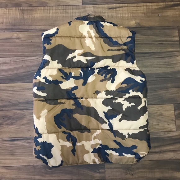 Vintage Western Field Hunting Vest Zip Camo Reversible Sz M Mens - Picture 2 of 6